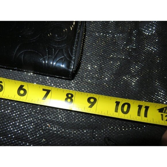 Coach Black Embossed Patent Leather 3/4 zip Accordion Continental Long Wallet - Picture 4 of 10